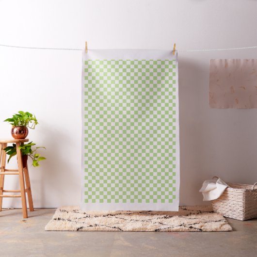 Tissu Damier vert pâle et blanc (In Situ)