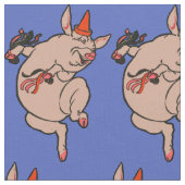 Tissu Dancing Pig Antique Cute Danseuse (Fermer)