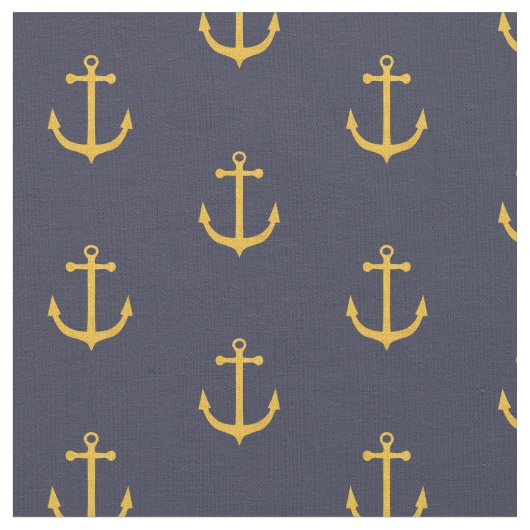 Tissu d'ancre doré et marine (Fermer)
