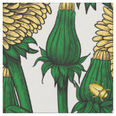 Tissu Dandelions sur blanc (Fermer)