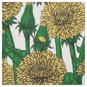 Tissu Dandelions sur blanc (Échantillon)