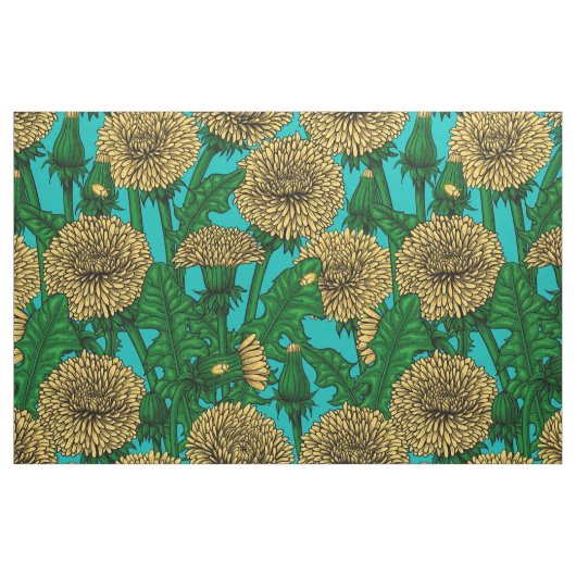 Tissu Dandelions sur turquoise (Fat Quarter)
