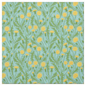 Tissu Dandelions, vert, jaune et bleu (Échantillon)