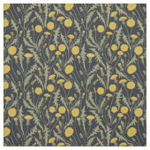 Tissu Dandelions, vert, jaune et noir (Échantillon)
