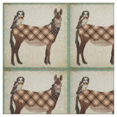 Tissu d'âne et de hibou de plaid (Détail)