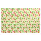 Tissu Dans Le Tropics Pineapple Flamant rose Palm Tree B (Fat Quarter)