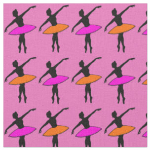 Tissu Danse de ballet Neon Ballerinas Rose Orange Pointe