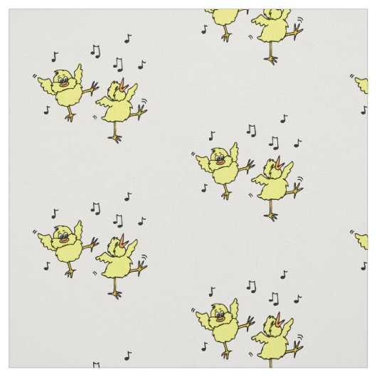 Tissu Danseurs De Poulet Avec Notes De Musique Fabric (Échantillon)