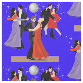 Tissu Danseurs de salle de bal sous la boule de disco (Fermer)