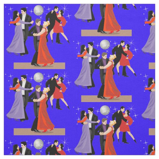 Tissu Danseurs de salle de bal sous la boule de disco (Échantillon)