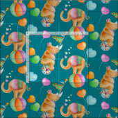 Tissu d'aquarelle d'animal de cirque de pépinière (Carreau)