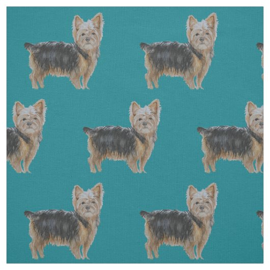 Tissu d'aquarelle d'art de chien de Yorkshire (Échantillon)