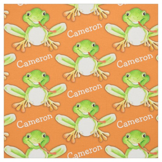 Tissu d'aquarelle de grenouille verte (Échantillon)