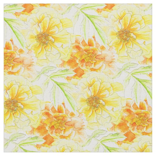 Tissu d'aquarelle jaune vert marigold (Fermer)