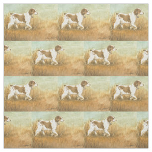 Tissu d'art breton des chiens espagnols