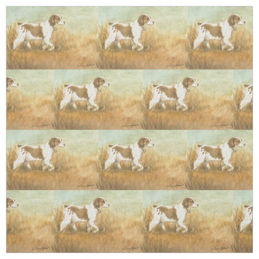 Tissu d'art breton des chiens espagnols (Échantillon)