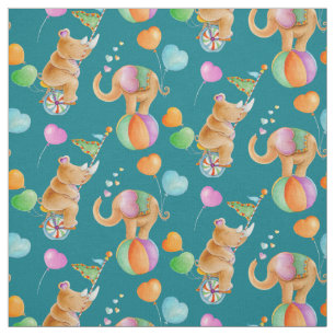 Tissu d'art d'aquarelle d'animal de cirque de