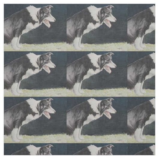 Tissu d'art de chien d'aquarelle de profil de (Échantillon)