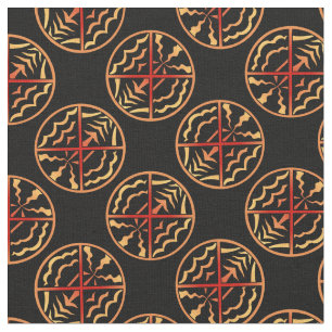 Tissu d'Art Natif Éléments Tribaux Spirituels Tiss