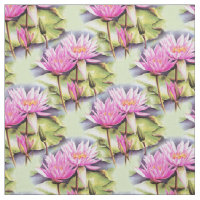 tissu d'art nénuphar lilypads rose aquarelle