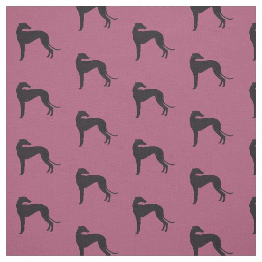 Tissu d'art noir gris-gris silhouette de chien (Échantillon)