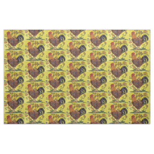Tissu d'art populaire à carreaux de poulet du coq 