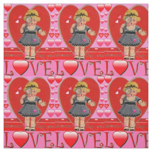 Tissu d'art rétro de la Saint-Valentin - coton et (Échantillon)