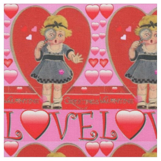 Tissu d'art rétro de la Saint-Valentin - coton et (Fermer)