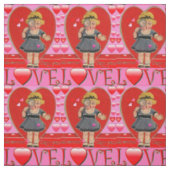 Tissu d'art rétro de la Saint-Valentin - coton et (Échantillon)