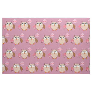 Tissu d'artisanat de hibou d'anniversaire personna