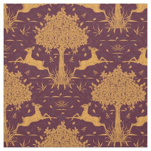 Tissu d'automne chêne et cerf (Échantillon)
