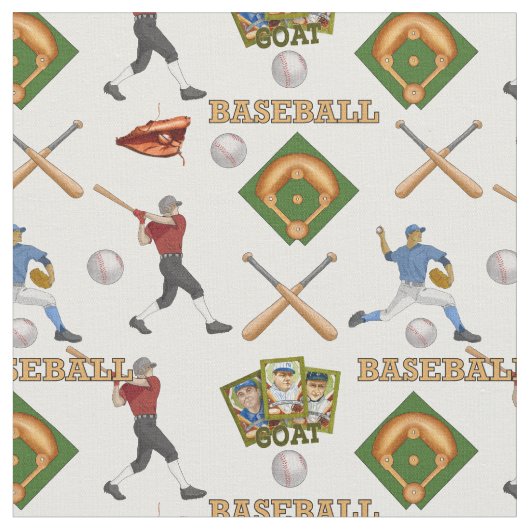 Tissu De Baseball Avec Joueurs En Action (Fermer)