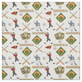 Tissu De Baseball Avec Joueurs En Action (Échantillon)