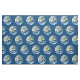 Tissu de bleu de la terre de planète de respect