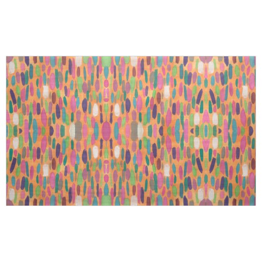 Tissu de Bohème d'impression de traçages oranges (Yard)