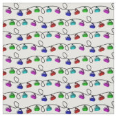 Tissu de bordage de lumières de Noël - blanc (Échantillon)