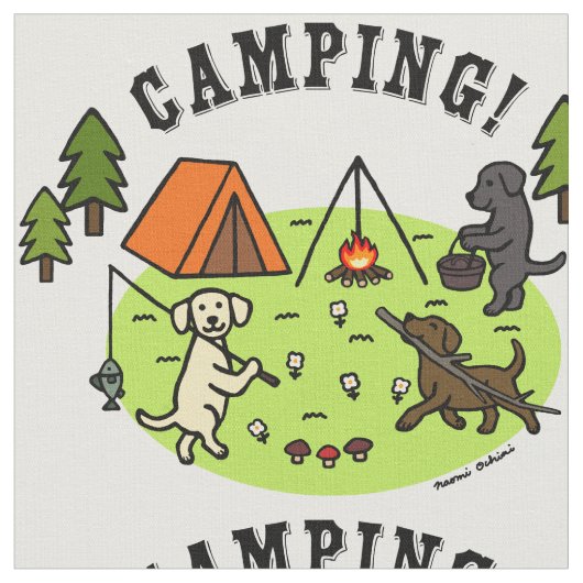 Tissu de camping des trois labradors (Fermer)