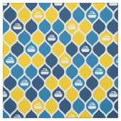 Tissu de carreaux de curling - bleu/jaune (Échantillon)