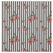 Tissu de cerise de crâne - rayures (Échantillon)