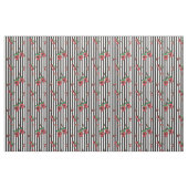 Tissu de cerise de crâne - rayures (Fat Quarter)