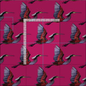 Tissu de cerise de héron Agami (Carreau)