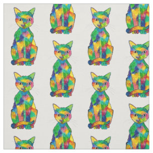 Tissu de chat d'arc-en-ciel