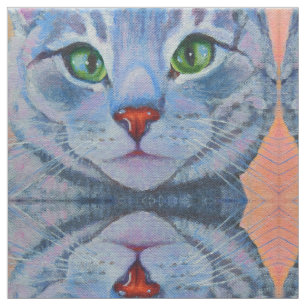 Tissu de chat Tabby gris pour masques faciaux