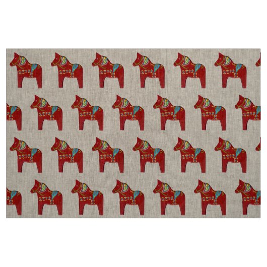 Tissu de cheval Dala en lin naturel (Fat Quarter)