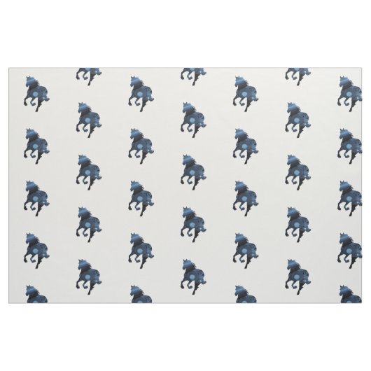 Tissu de Chevaux Bleus (Fat Quarter)