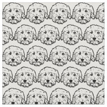 Tissu de chien de griffonnage - Goldendoodle,