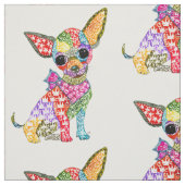 Tissu de Chihuahua mignon et coloré (Échantillon)