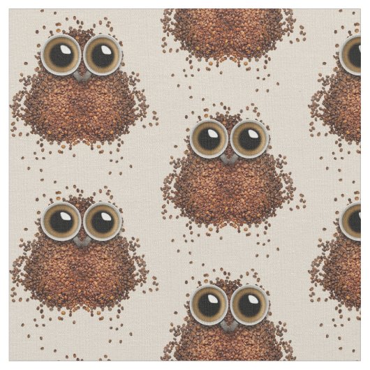 Tissu de chouette de café (Fermer)