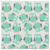 Tissu de Chouettes Turquoises (Échantillon)