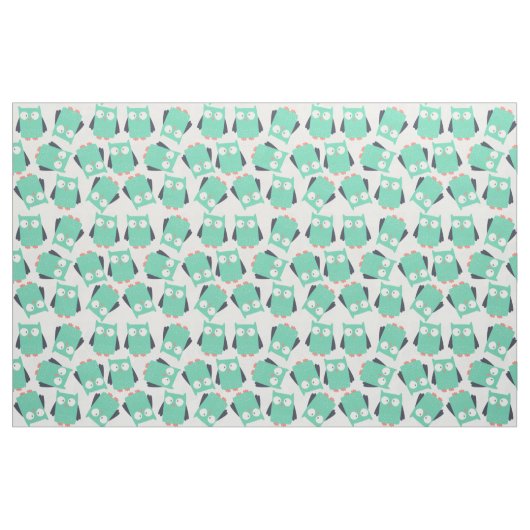 Tissu de Chouettes Turquoises (Fat Quarter)